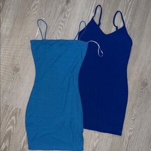 Super Flattering Blue Spaghetti Strap Dress
